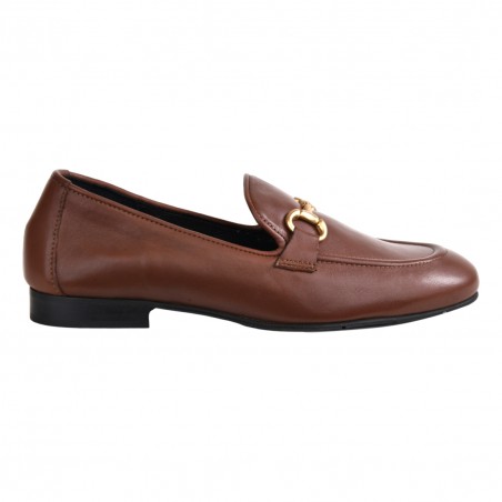 MOCASSINO IN PELLE CON MORSETTO POESIE VENEZIANE JJA65 MARRONE