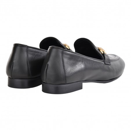MOCASSINO IN PELLE CON MORSETTO POESIE VENEZIANE JJA65 NERO