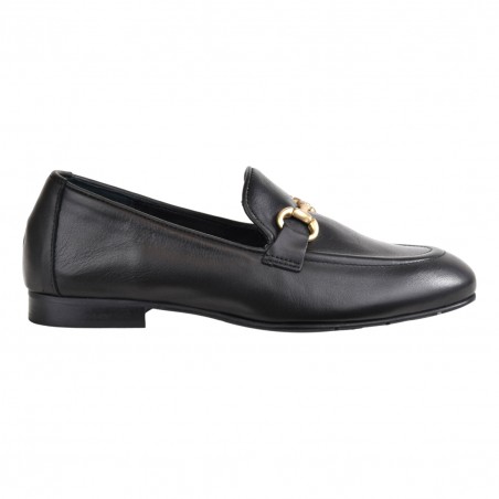 MOCASSINO IN PELLE CON MORSETTO POESIE VENEZIANE JJA65 NERO