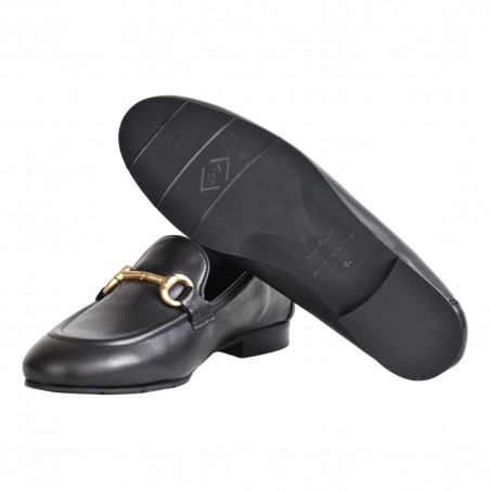 MOCASSINO IN PELLE CON MORSETTO POESIE VENEZIANE JJA65 NERO