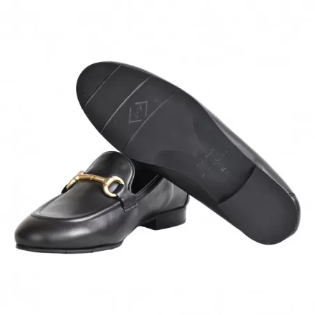 MOCASSINO IN PELLE CON MORSETTO POESIE VENEZIANE JJA65 NERO
