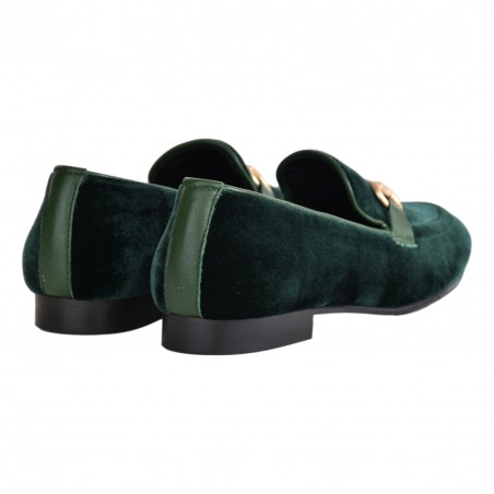 MOCASSINO IN VELLUTO CON MORSETTO POESIE VENEZIANE JJA65 VERDE