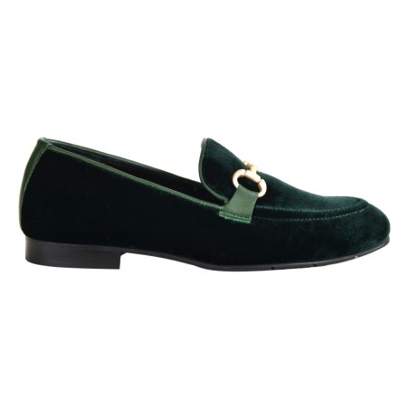 MOCASSINO IN VELLUTO CON MORSETTO POESIE VENEZIANE JJA65 VERDE