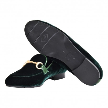 MOCASSINO IN VELLUTO CON MORSETTO POESIE VENEZIANE JJA65 VERDE