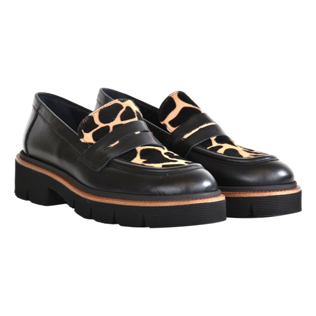 MOCASSINO IN PELLE MACULATO LA PARIGINA 314/435 NERO