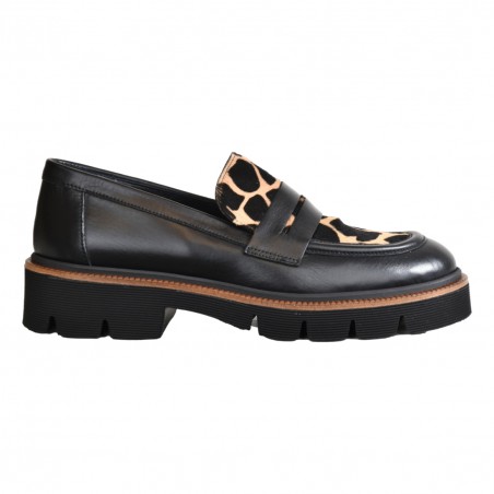 MOCASSINO IN PELLE MACULATO LA PARIGINA 314/435 NERO
