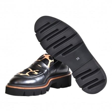 MOCASSINO IN PELLE MACULATO LA PARIGINA 314/435 NERO