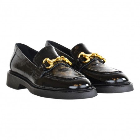 MOCASSINO IN PELLE CON MORSETTO LA PARIGINA 320/435 NERO