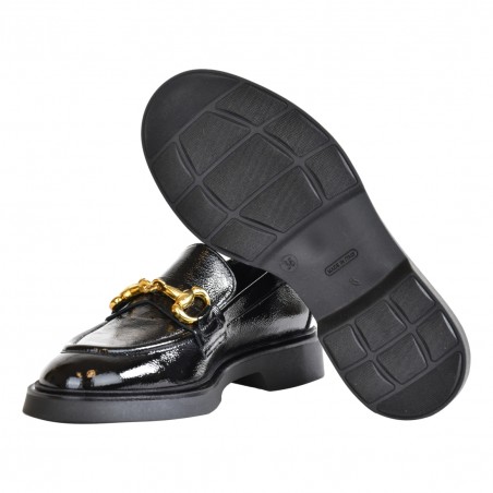 MOCASSINO IN PELLE CON MORSETTO LA PARIGINA 320/435 NERO