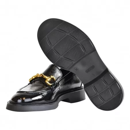MOCASSINO IN PELLE CON MORSETTO LA PARIGINA 320/435 NERO
