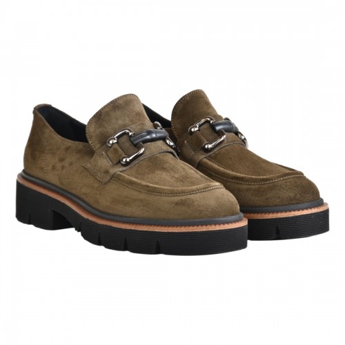 MOCASSINO IN CAMOSCIO CON MORSETTO LA PARIGINA 324/435 OLIVA