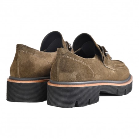 MOCASSINO IN CAMOSCIO CON MORSETTO LA PARIGINA 324/435 OLIVA