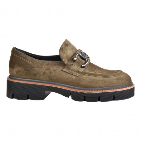 MOCASSINO IN CAMOSCIO CON MORSETTO LA PARIGINA 324/435 OLIVA
