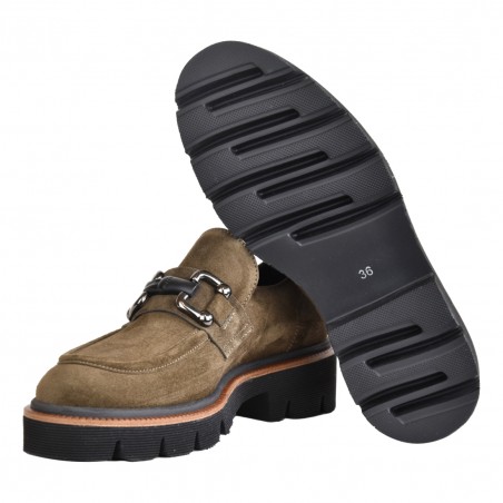 MOCASSINO IN CAMOSCIO CON MORSETTO LA PARIGINA 324/435 OLIVA