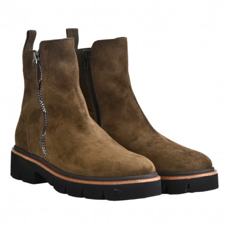 STIVALETTO IN CAMOSCIO CON ZIP LA PARIGINA 374/435 OLIVA