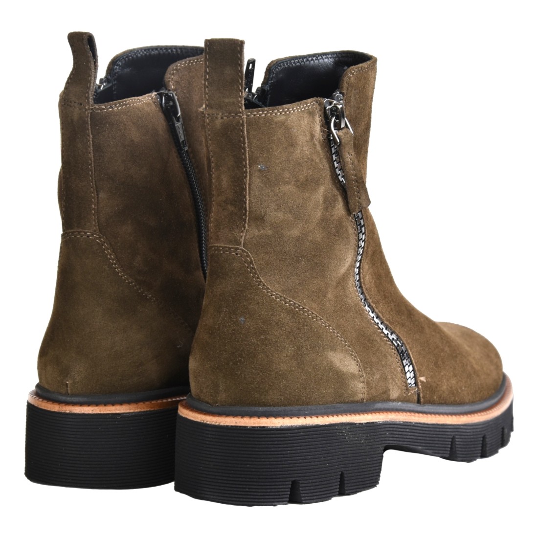 STIVALETTO IN CAMOSCIO CON ZIP LA PARIGINA 374/435 OLIVA