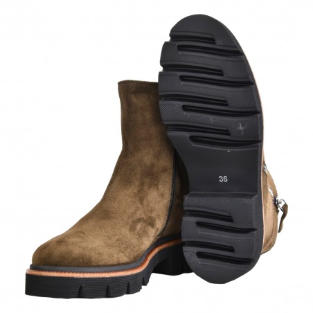 STIVALETTO IN CAMOSCIO CON ZIP LA PARIGINA 374/435 OLIVA