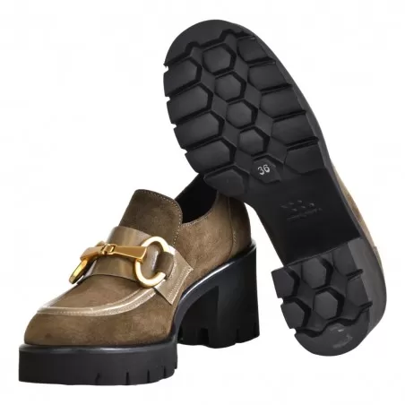 MOCASSINO IN CAMOSCIO CON MORSETTO LA PARIGINA 504/632 OLIVA