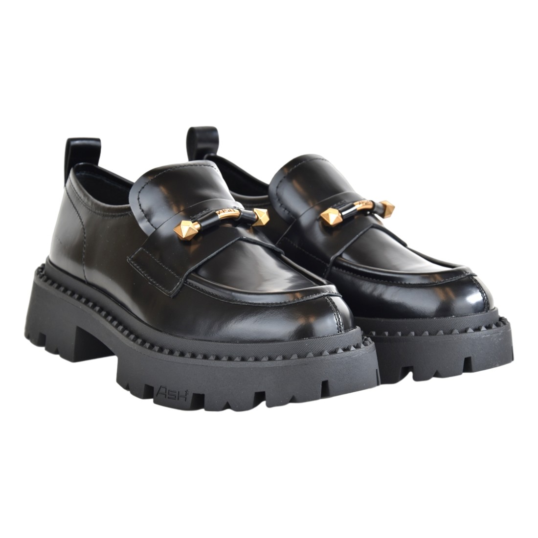MOCASSINO SPAZZOLATO CON MORSETTO ASH GENIALJACK01 BLACK