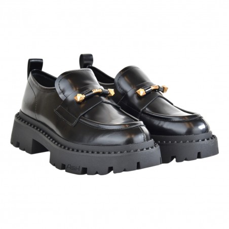 MOCASSINO SPAZZOLATO CON MORSETTO ASH GENIALJACK01 BLACK