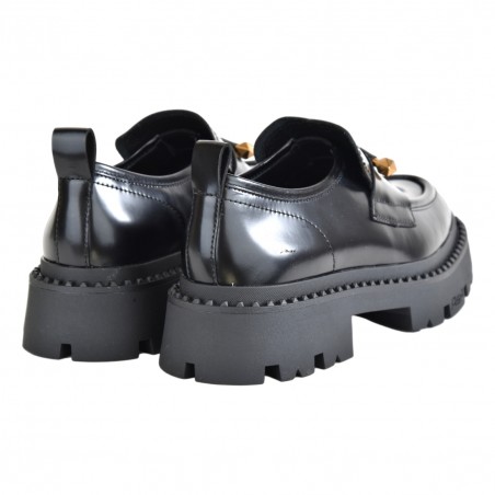 MOCASSINO SPAZZOLATO CON MORSETTO ASH GENIALJACK01 BLACK