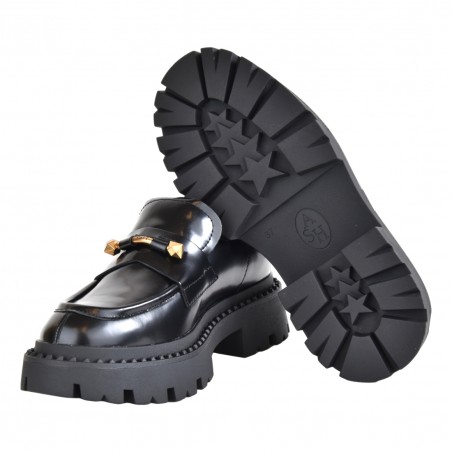 MOCASSINO SPAZZOLATO CON MORSETTO ASH GENIALJACK01 BLACK