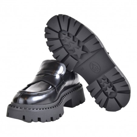 MOCASSINO SPAZZOLATO ASH GENIALSTUD01 BLACK