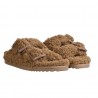 FURRY SLIPPER BUCKLES COLORS OF CALIFORNIA HC.FURBIO030 TAN