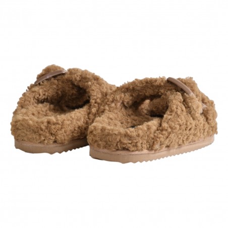 FURRY SLIPPER BUCKLES COLORS OF CALIFORNIA HC.FURBIO030 TAN