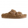 FURRY SLIPPER BUCKLES COLORS OF CALIFORNIA HC.FURBIO030 TAN