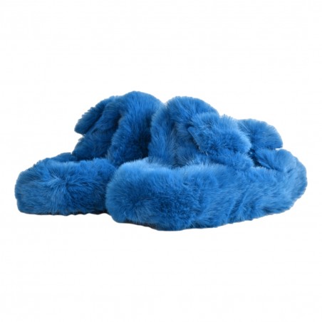 FURRY SLIPPER COLORS OF CALIFORNIA HC.SLIPPERS03 EBLU