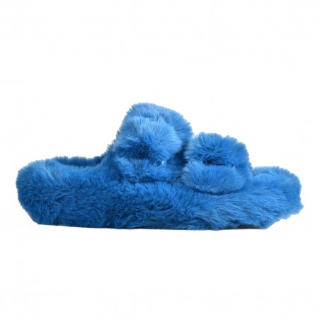 FURRY SLIPPER COLORS OF CALIFORNIA HC.SLIPPERS03 EBLU