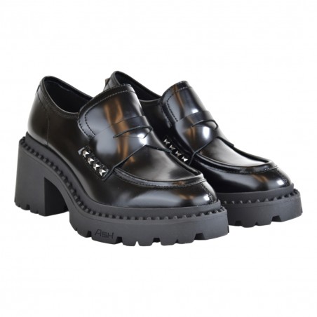 MOCASSINO SPAZZOLATO ASH NELSONSTUD02 BLACK