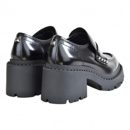 MOCASSINO SPAZZOLATO ASH NELSONSTUD02 BLACK