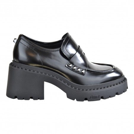 MOCASSINO SPAZZOLATO ASH NELSONSTUD02 BLACK