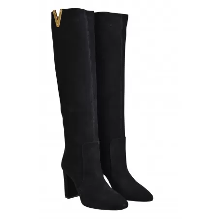 STIVALE CAMOSCIO CON ACCESSORIO V VIA ROMA 15 3865 NERO