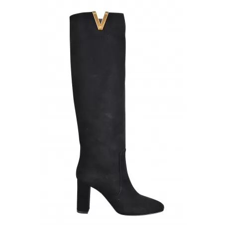 STIVALE CAMOSCIO CON ACCESSORIO V VIA ROMA 15 3865 NERO