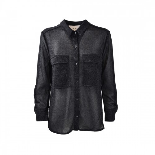 CAMICIA LUREX LUCE MABEL NERO