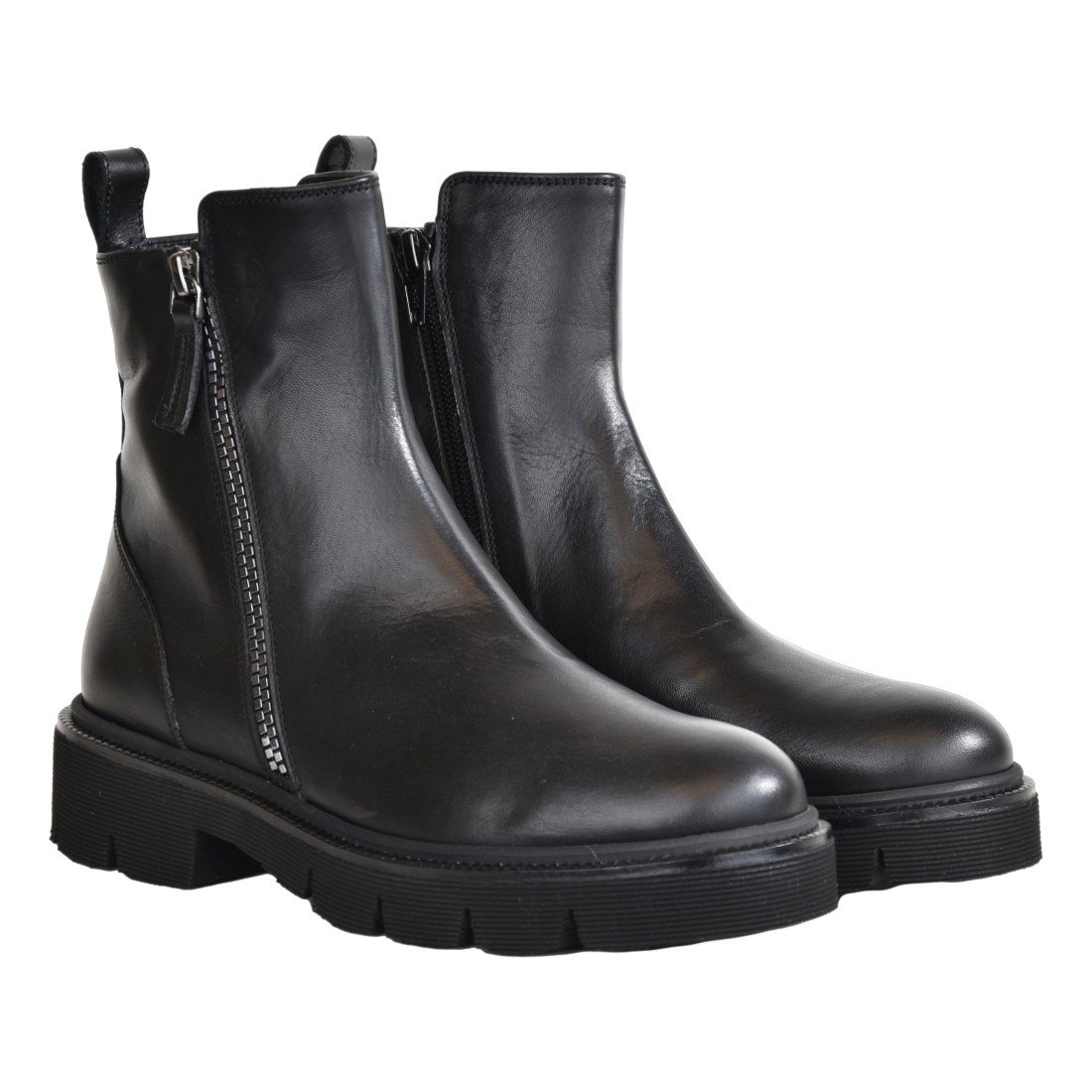 STIVALETTO IN PELLE CON ZIP LA PARIGINA 374/435 NERO
