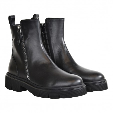 STIVALETTO IN PELLE CON ZIP LA PARIGINA 374/435 NERO