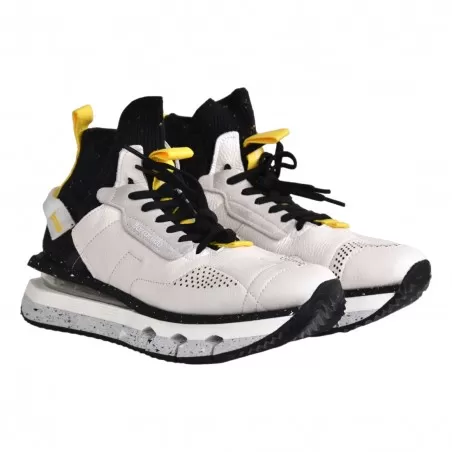 SNEAKERS ALTA IN PELLE BARRACUDA BD1365 BIANCO