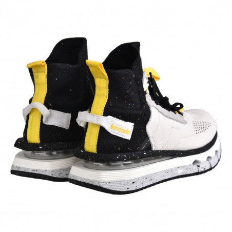 SNEAKERS ALTA IN PELLE BARRACUDA BD1365 BIANCO