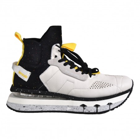 SNEAKERS ALTA IN PELLE BARRACUDA BD1365 BIANCO