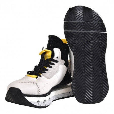 SNEAKERS ALTA IN PELLE BARRACUDA BD1365 BIANCO