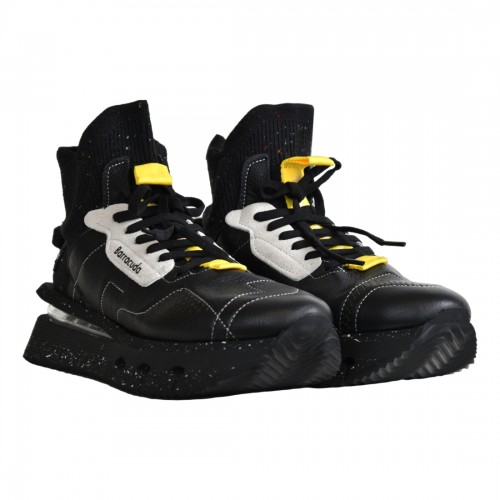 SNEAKERS ALTA IN PELLE BARRACUDA BD1365 NERO