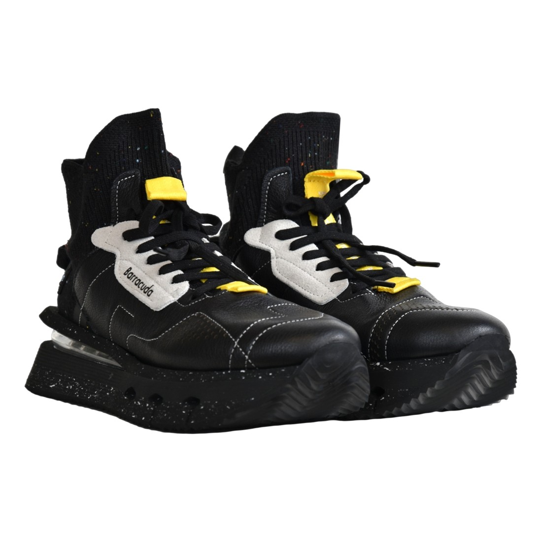 SNEAKERS ALTA IN PELLE BARRACUDA BD1365 NERO