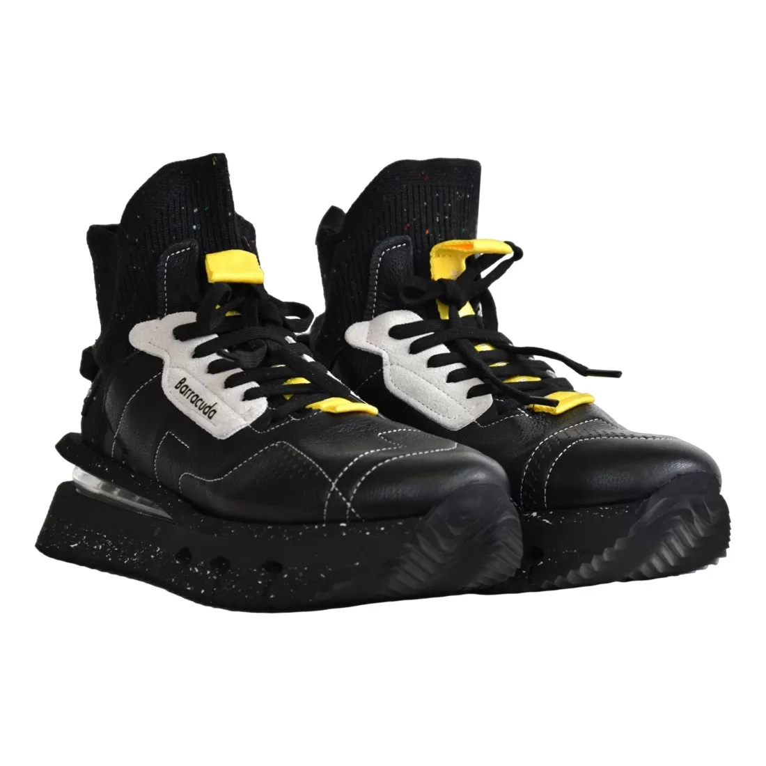SNEAKERS ALTA IN PELLE BARRACUDA BD1365 NERO