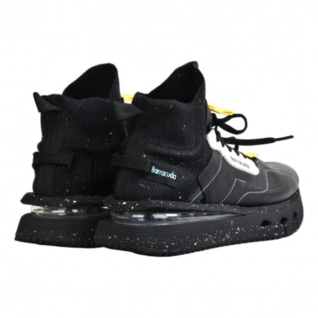 SNEAKERS ALTA IN PELLE BARRACUDA BD1365 NERO
