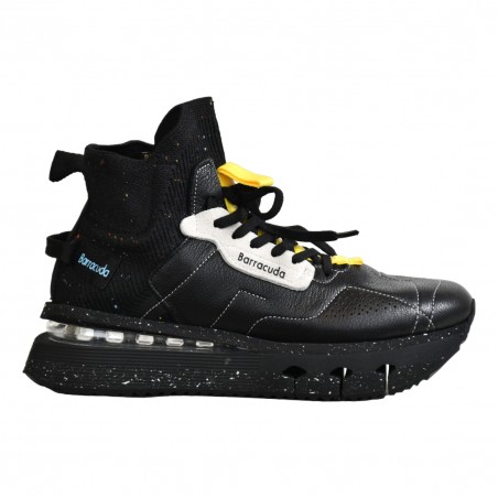 SNEAKERS ALTA IN PELLE BARRACUDA BD1365 NERO