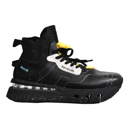 SNEAKERS ALTA IN PELLE BARRACUDA BD1365 NERO